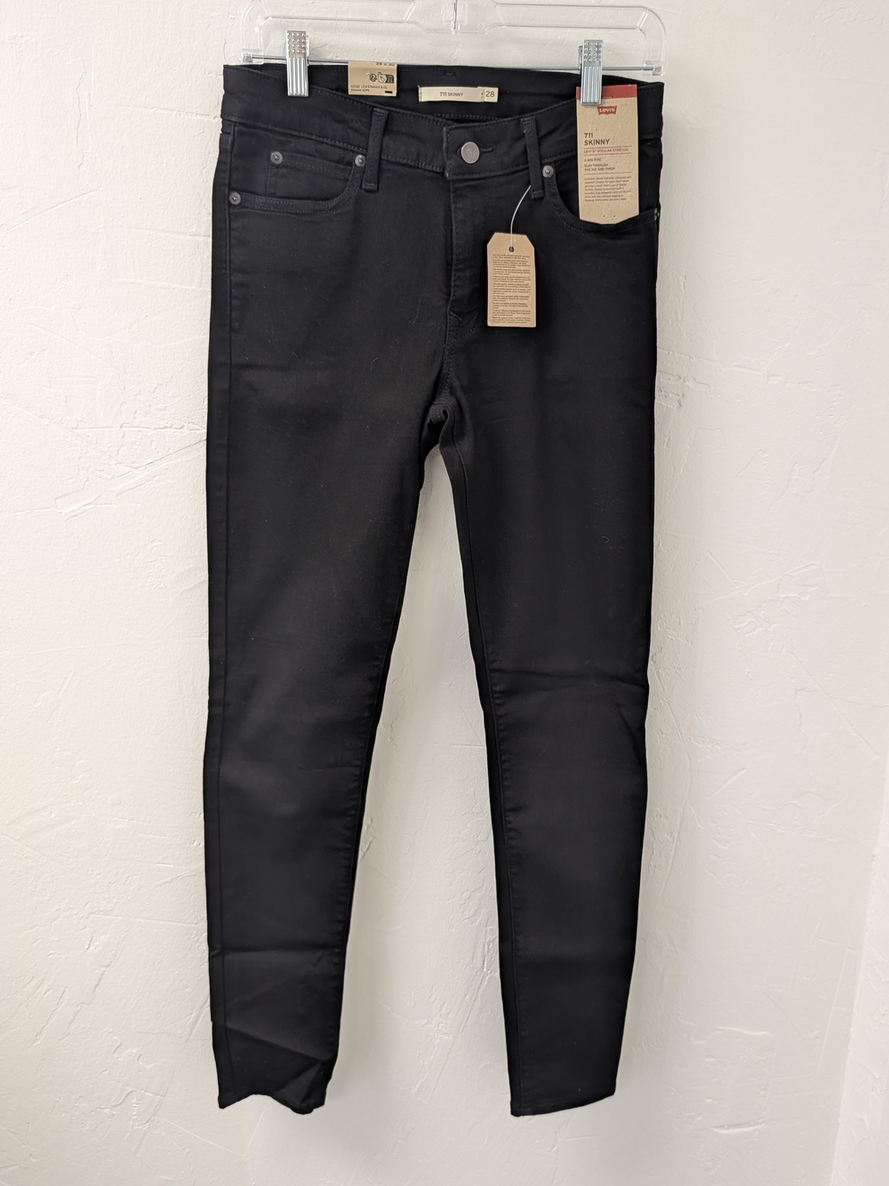 Levi’s 711 Skinny Jeans Women’s 28 Black Stellar Stretch Mid Rise NWT 28x30